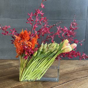 Stunning Autumn arrangement of flowers by Petal and Rose